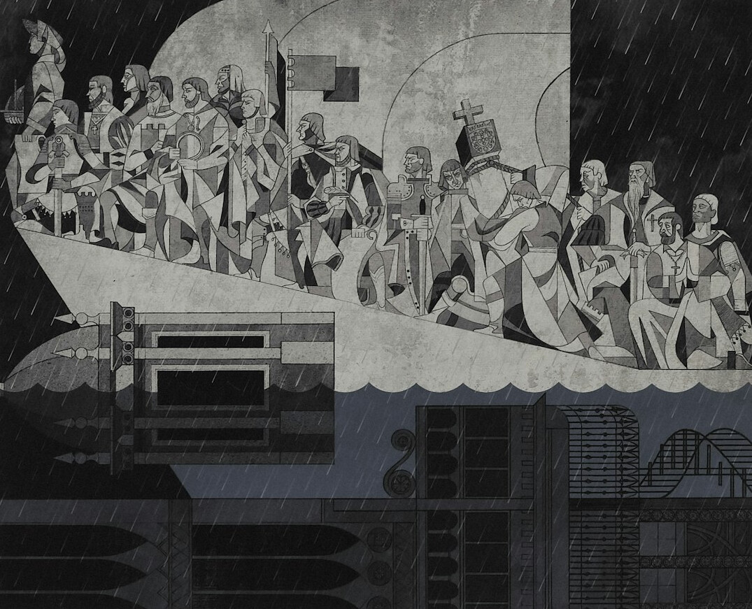 historical conspiracy illustration